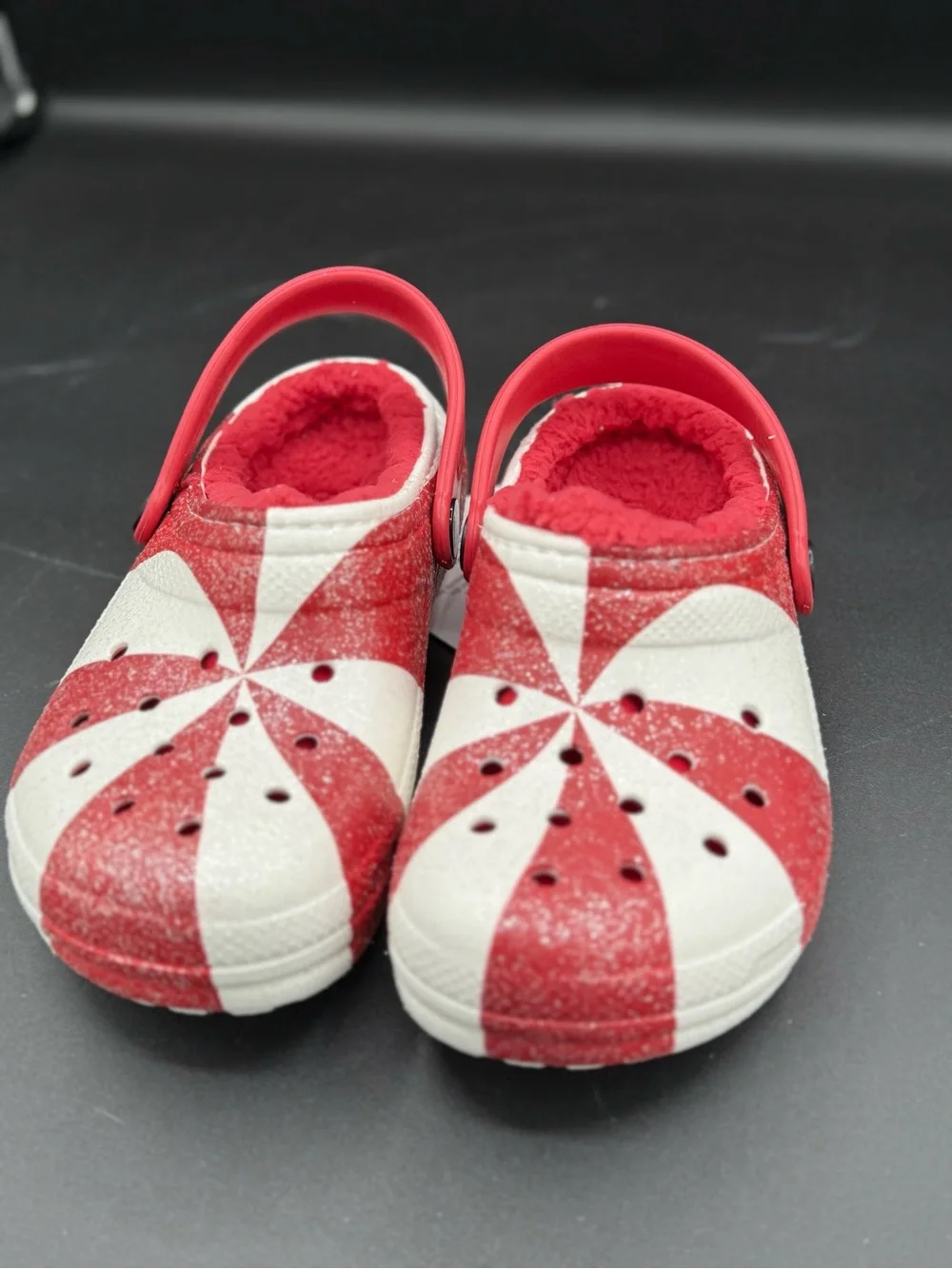 CROCS Kids Red & White Swirl Clog Sandals